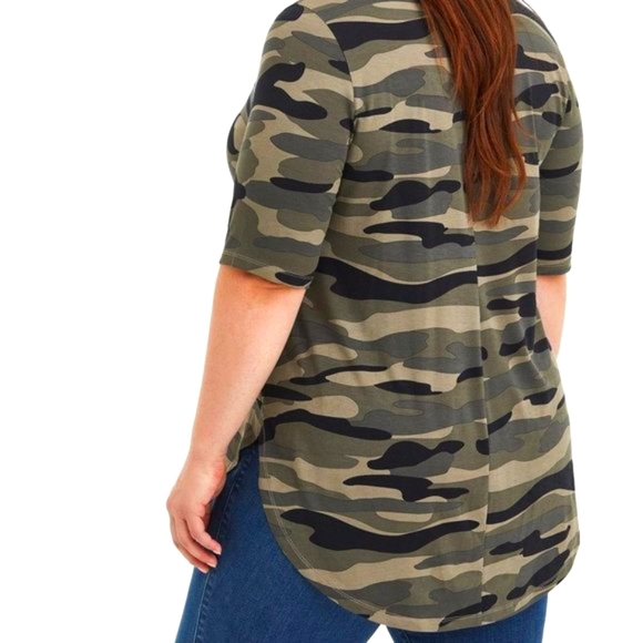 ❤️NWT VINTAGE TORRID TUNIC - CAMOFLAGE GREEN - SUPER SOFT LOVESICK - PLUS SIZE - Picture 3 of 9